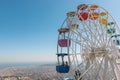 Colourful ferris wheel in the amusement park Tibidabo on background of blue sky, Barcelona, Ã¢â¬â¹Ã¢â¬â¹Spain